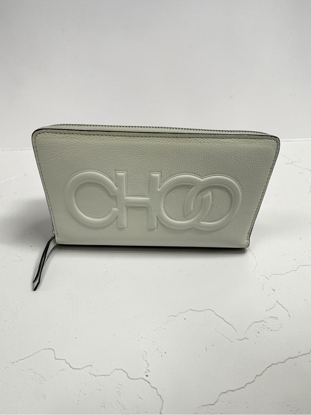 New- Full Inclusion Jimmy Choo Bettina Milk White Leather Long Zip-Around